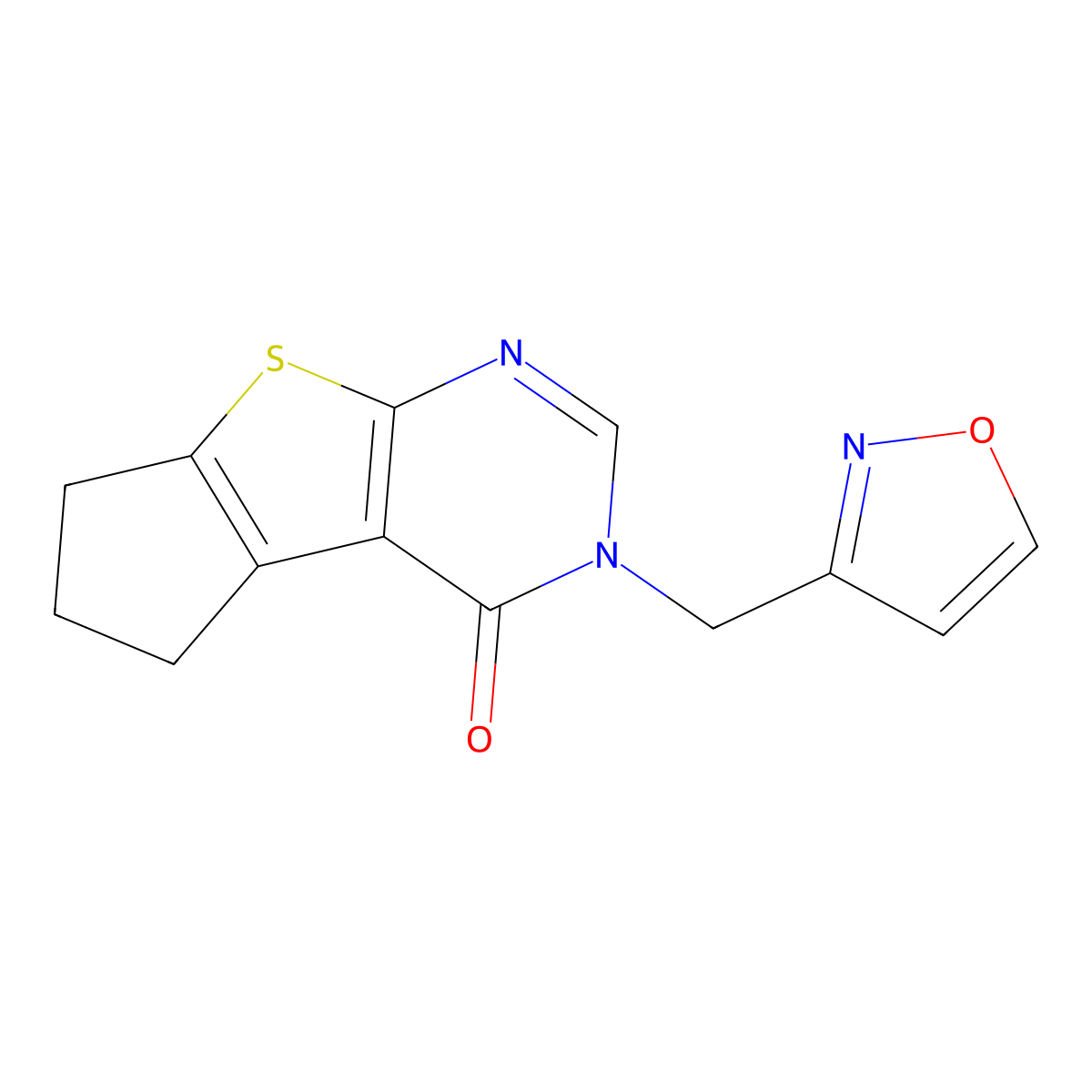 3-(Isoxazol-3-ylmethyl)-3,5,6,7-tetrahydrocyclopenta[2,1-d]pyrimidino[4,5-b]th iophen-4-one molecular structure, CAS 1125442-06-9