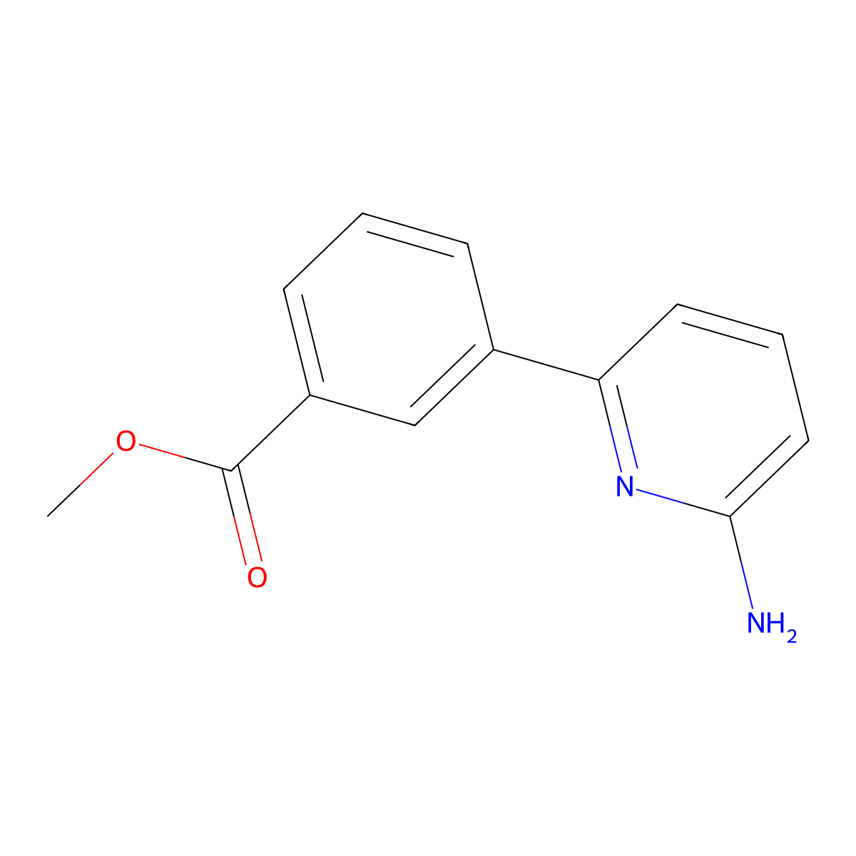 Methyl 3-(6-aminopyridin-2-yl)benzoate molecular structure, CAS 1125443-17-5