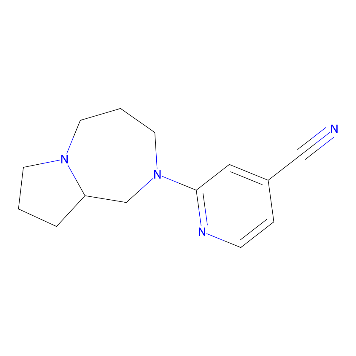 2-(hexahydro-1H-pyrrolo[1,2-a][1,4]diazepin-2(3H)-yl)isonicotinonitrile molecular structure, CAS 1125444-61-2