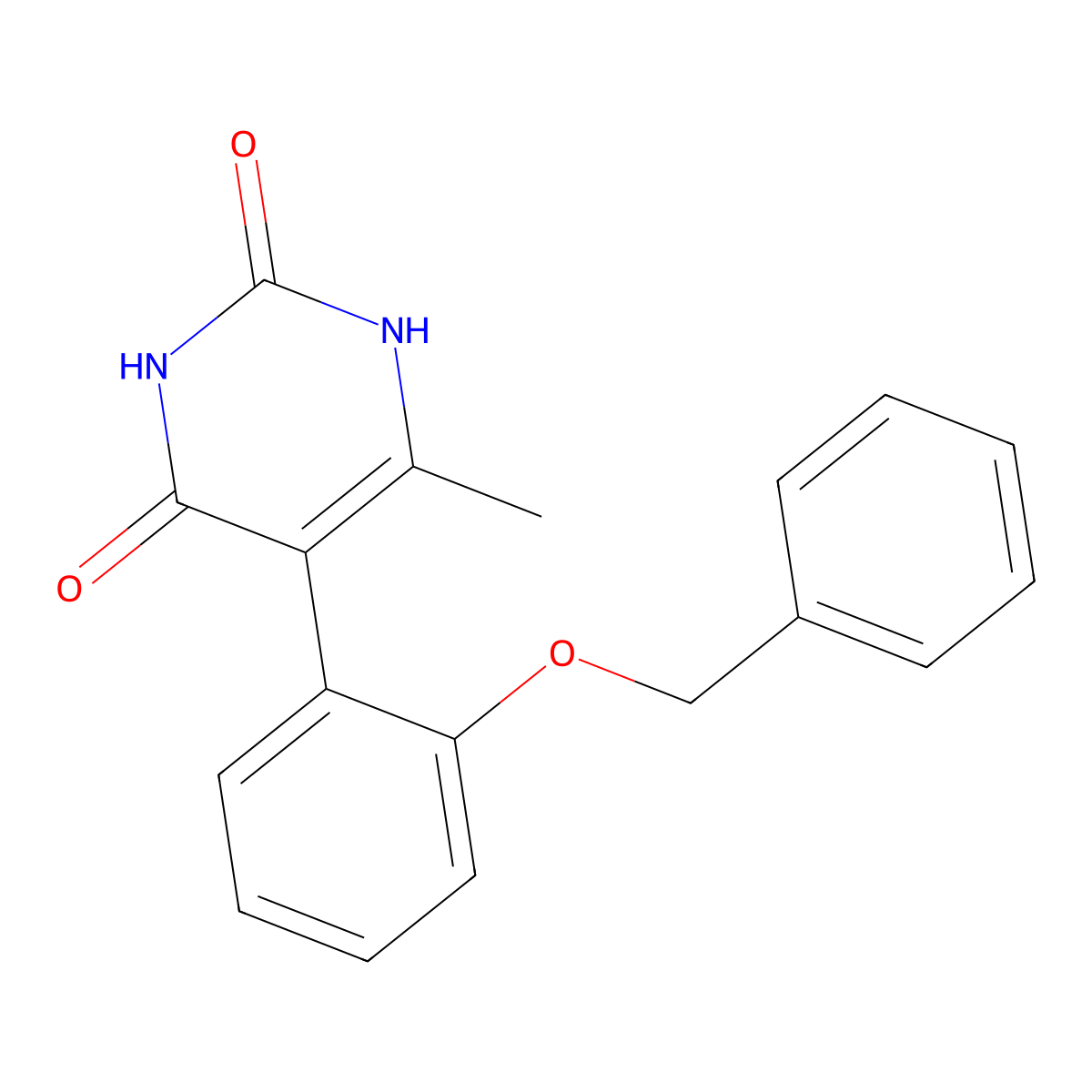 5-[2-(benzyloxy)phenyl]-6-methylpyrimidine-2,4(1H,3H)-dione molecular structure, CAS 1125445-21-7