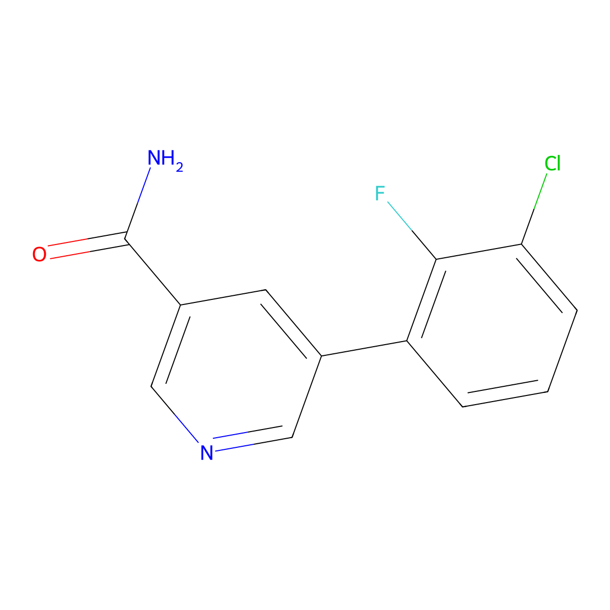 5-(3-Chloro-2-fluorophenyl)nicotinamide molecular structure, CAS 1125445-55-7
