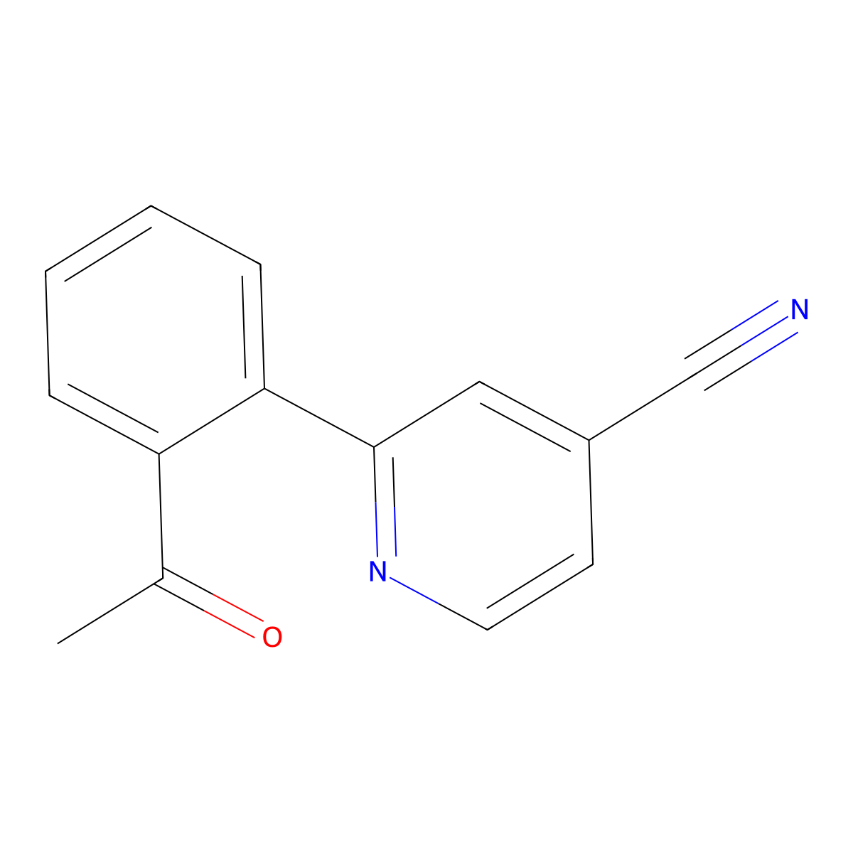 2-(2-Acetylphenyl)isonicotinonitrile molecular structure, CAS 1125446-11-8