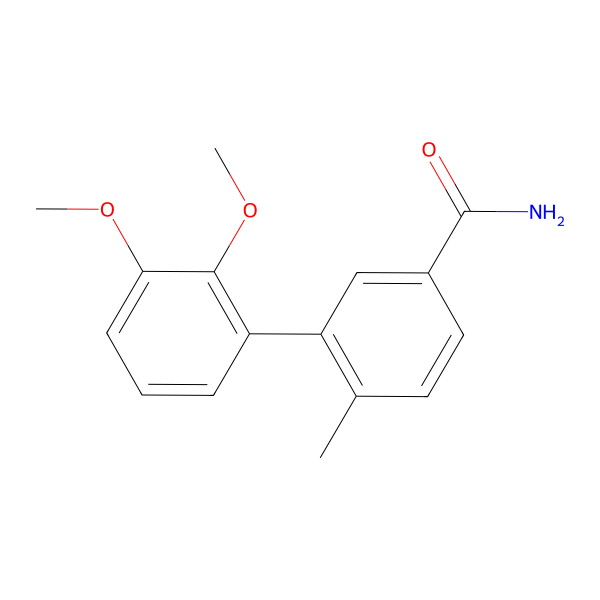 2',3'-Dimethoxy-6-methyl[1,1'-biphenyl]-3-carboxamide molecular structure, CAS 1125446-33-4