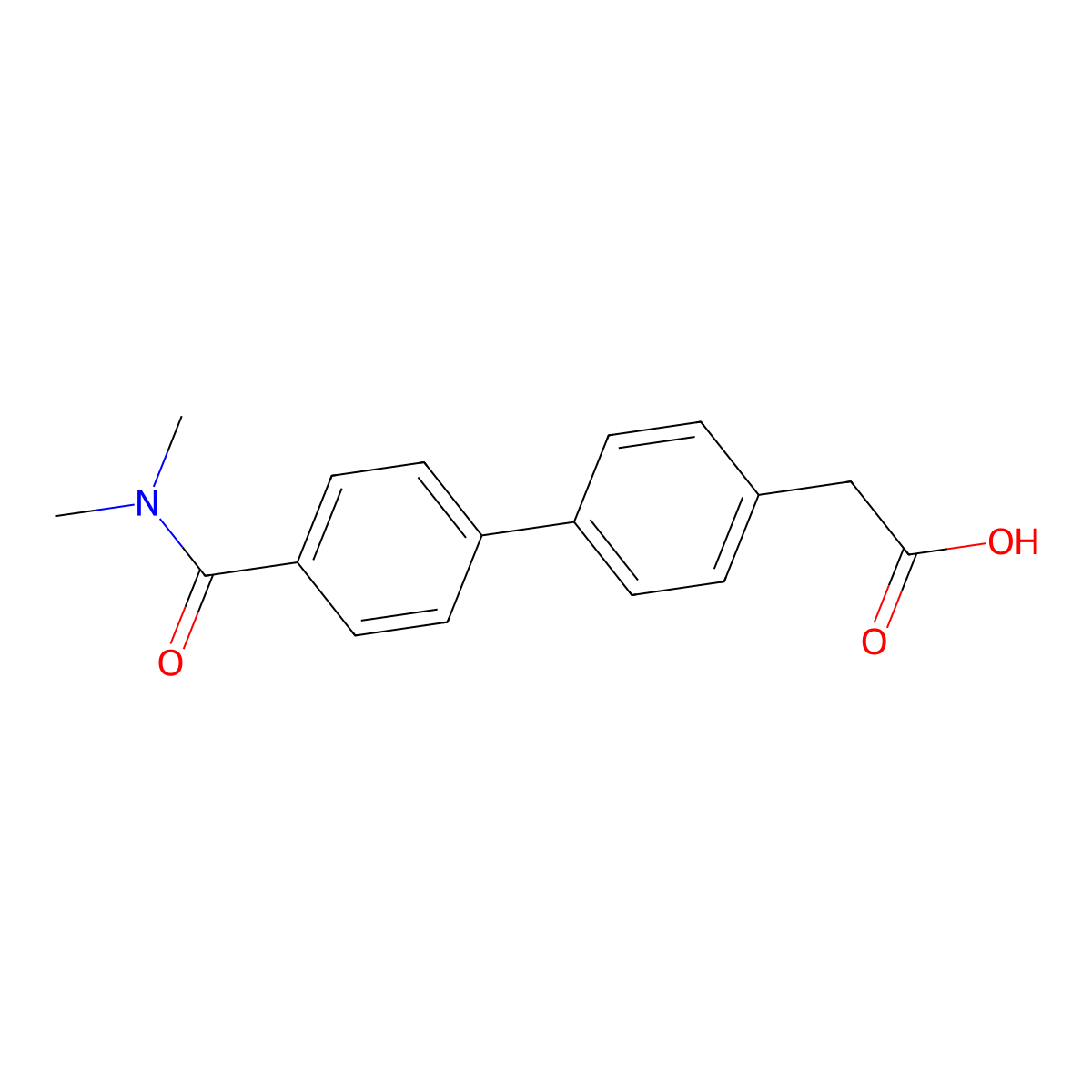 2-(4'-(Dimethylcarbamoyl)-[1,1'-biphenyl]-4-yl)acetic acid molecular structure, CAS 1125447-12-2