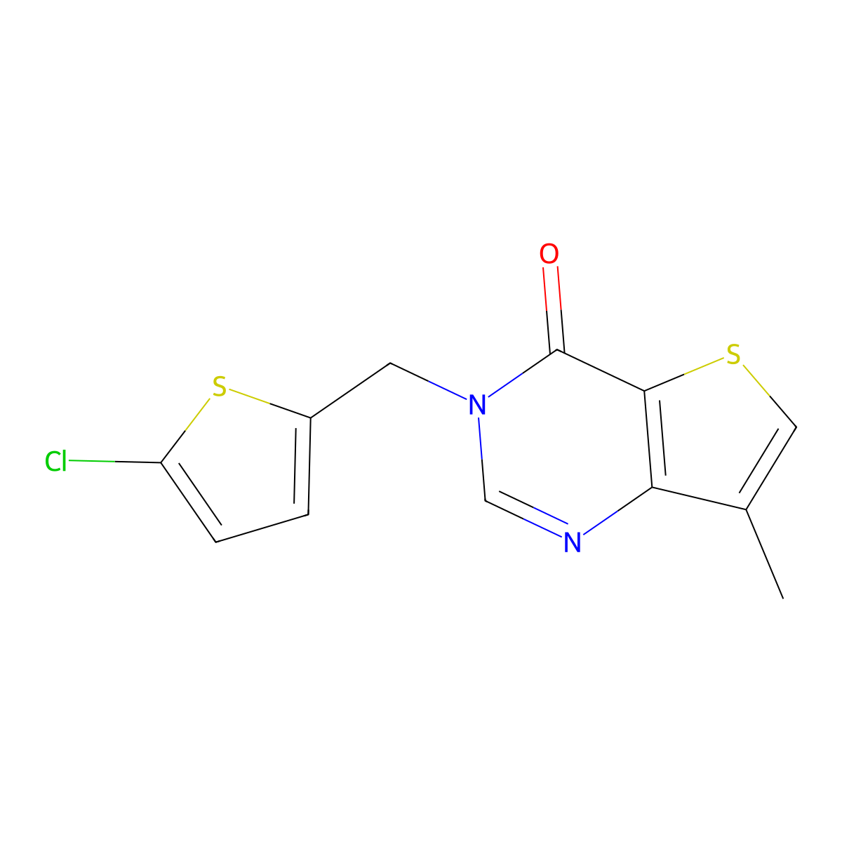 3-[(5-chloro-2-thienyl)methyl]-7-methylthieno[3,2-d]pyrimidin-4(3H)-one molecular structure, CAS 1125447-45-1