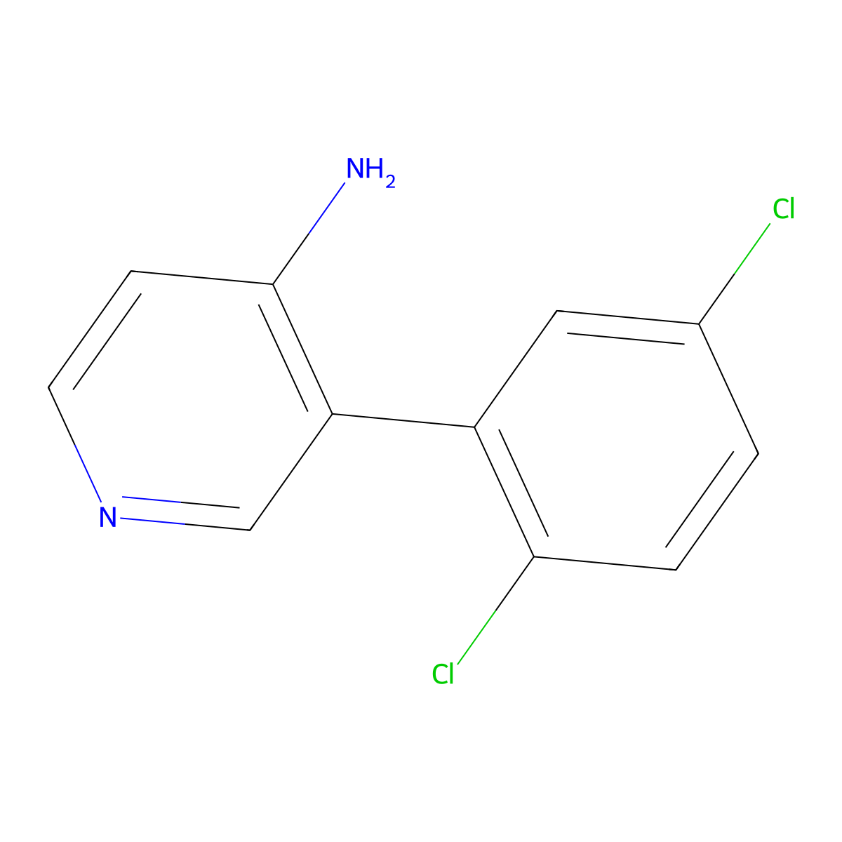 3-(2,5-Dichlorophenyl)pyridin-4-amine molecular structure, CAS 1125447-88-2