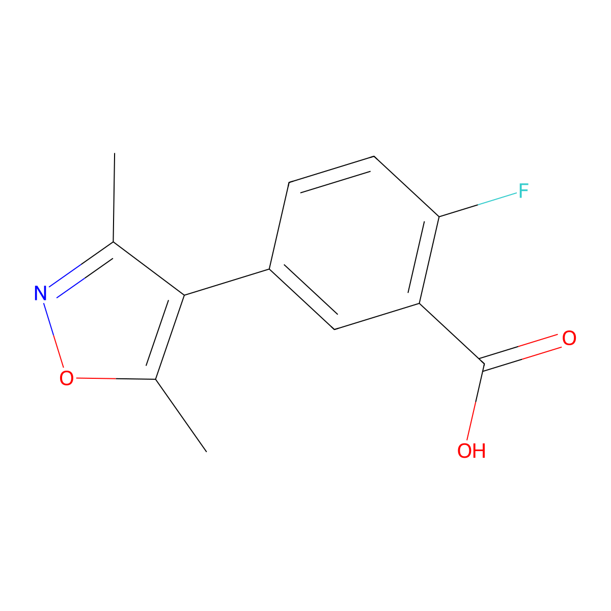5-(3,5-Dimethyl-1,2-oxazol-4-yl)-2-fluorobenzoic acid molecular structure, CAS 1125449-86-6