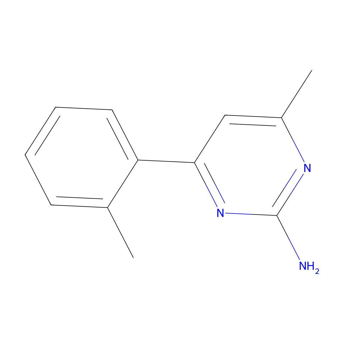 2-Amino-6-(2-tolyl)-4-methylpyrimidine molecular structure, CAS 1125450-63-6