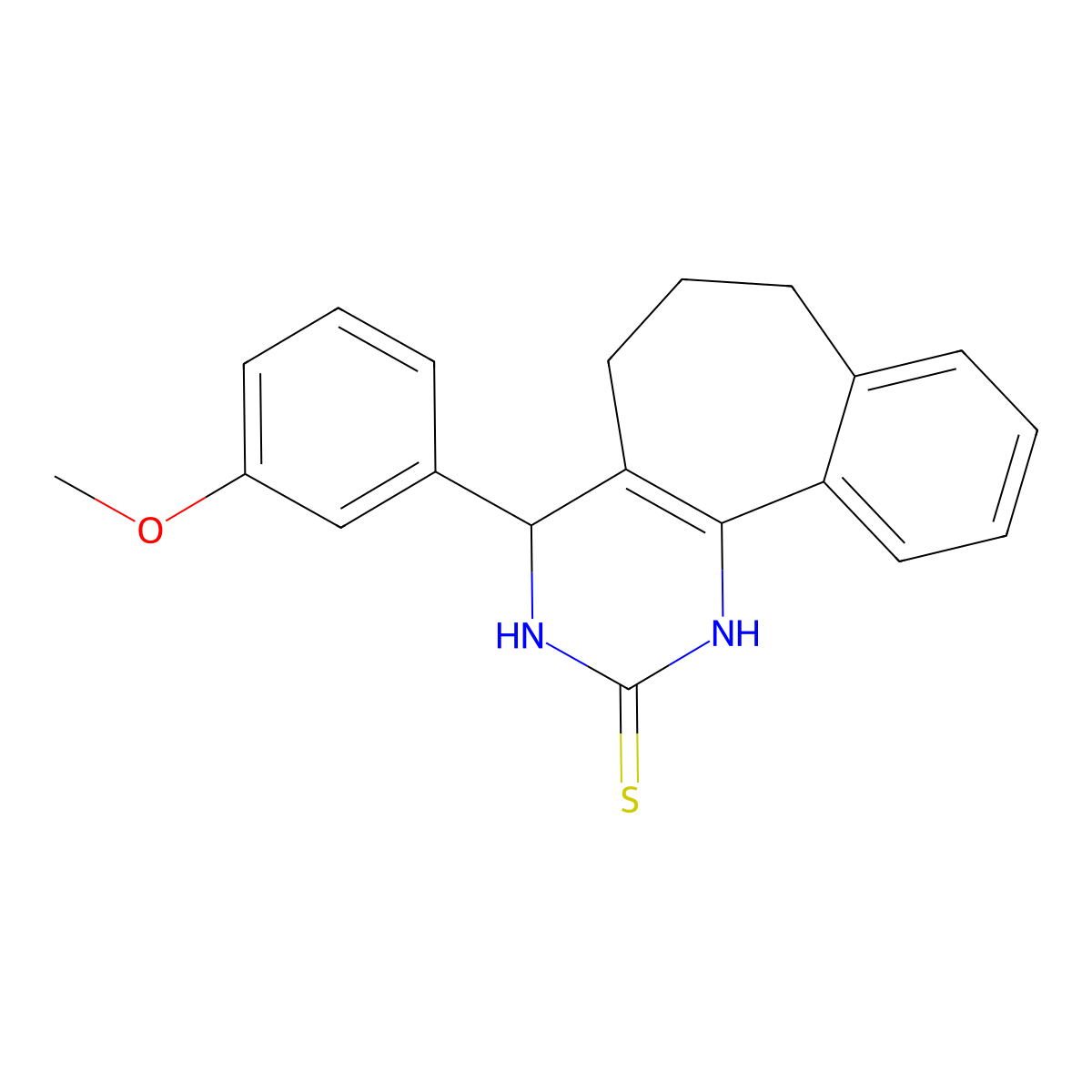 4-(3-methoxyphenyl)-1,3,4,5,6,7-hexahydro-2H-benzo[6,7]cyclohepta[1,2-d]pyrimidine-2-thione molecular structure, CAS 112547-65-6
