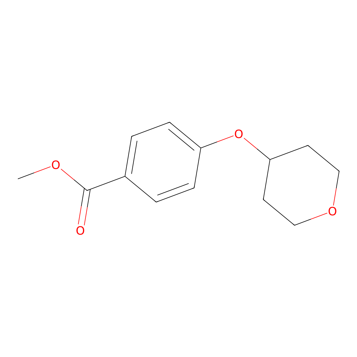 methyl 4-(tetrahydro-2H-pyran-4-yloxy)benzoate molecular structure, CAS 1125474-25-0