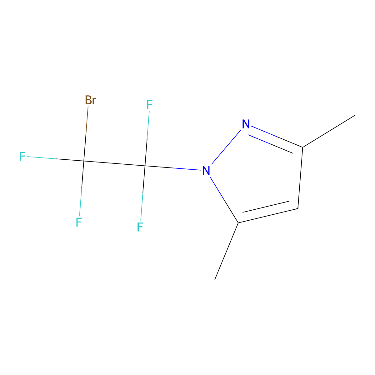 1-(2-bromo-1,1,2,2-tetrafluoroethyl)-3,5-dimethyl-1H-pyrazole molecular structure, CAS 1125518-67-3