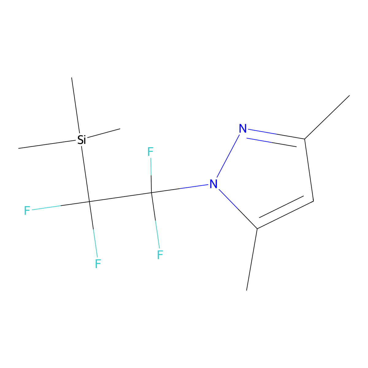 3,5-Dimethylpyrazolyltetrafluoroethyl trimethylsilane molecular structure, CAS 1125518-74-2