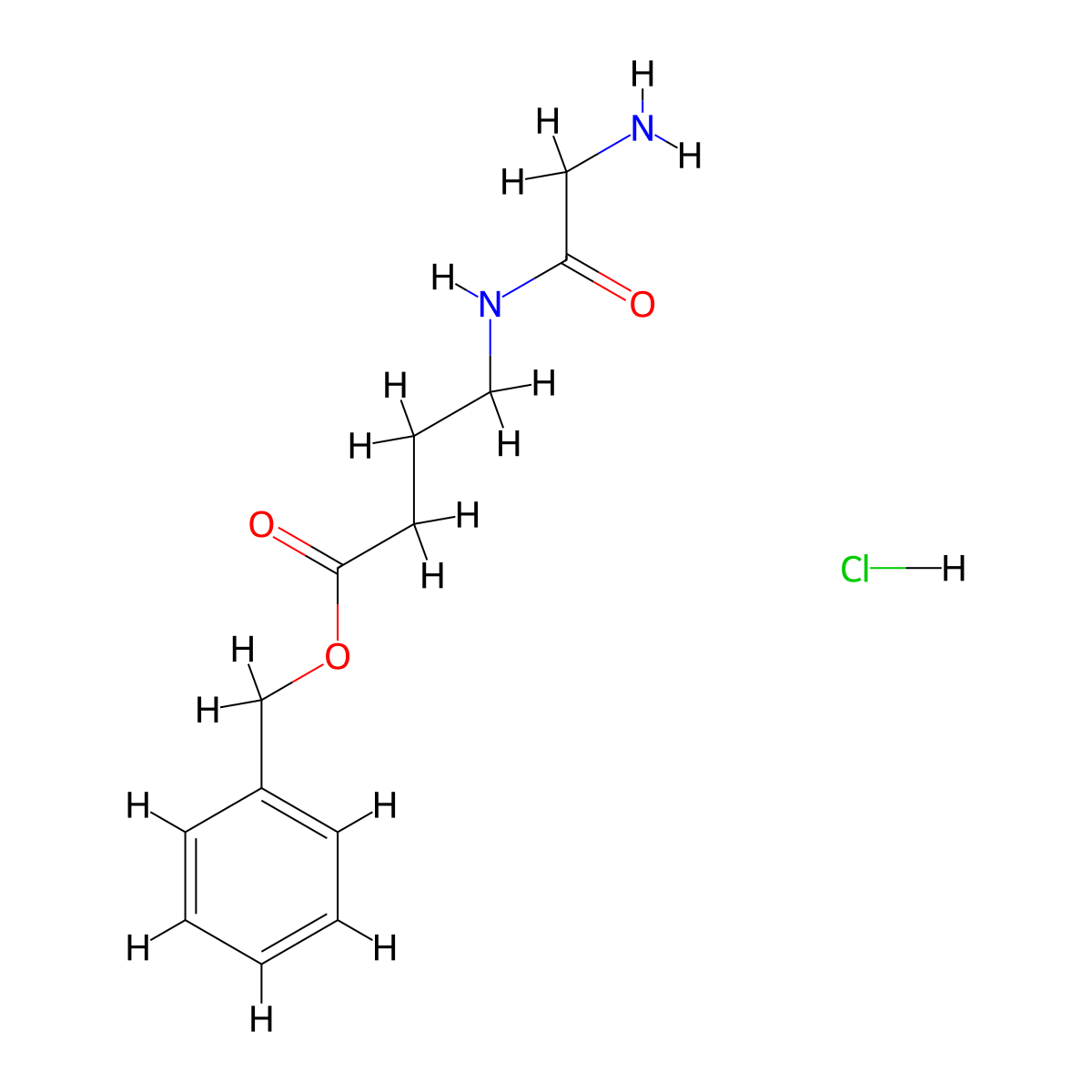Benzyl 4-(2-aminoacetamido)butanoate hydrochloride molecular structure, CAS 112558-72-2