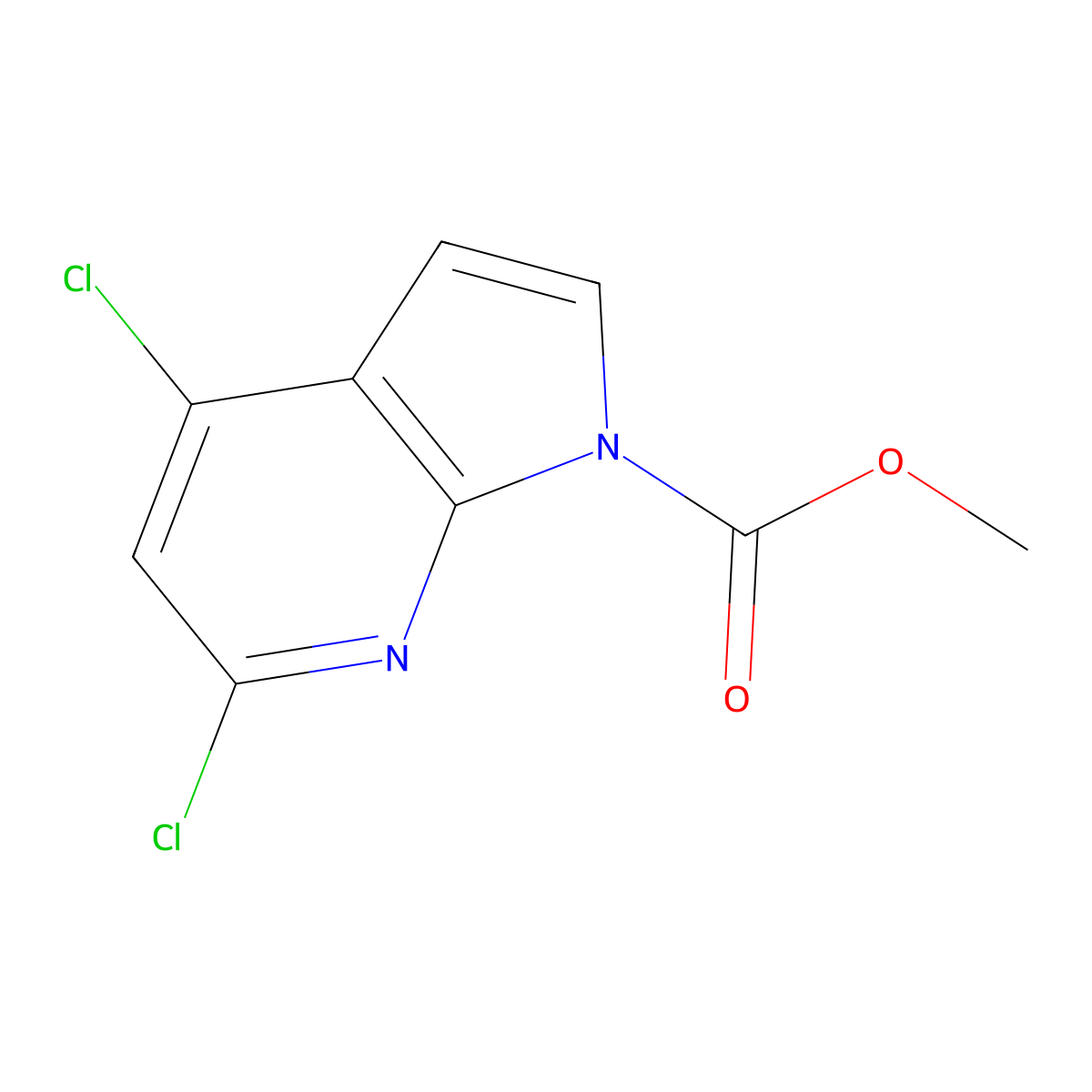 Methyl 4,6-dichloro-1H-pyrrolo[2,3-b]pyridine-1-carboxylate molecular structure, CAS 1125592-35-9