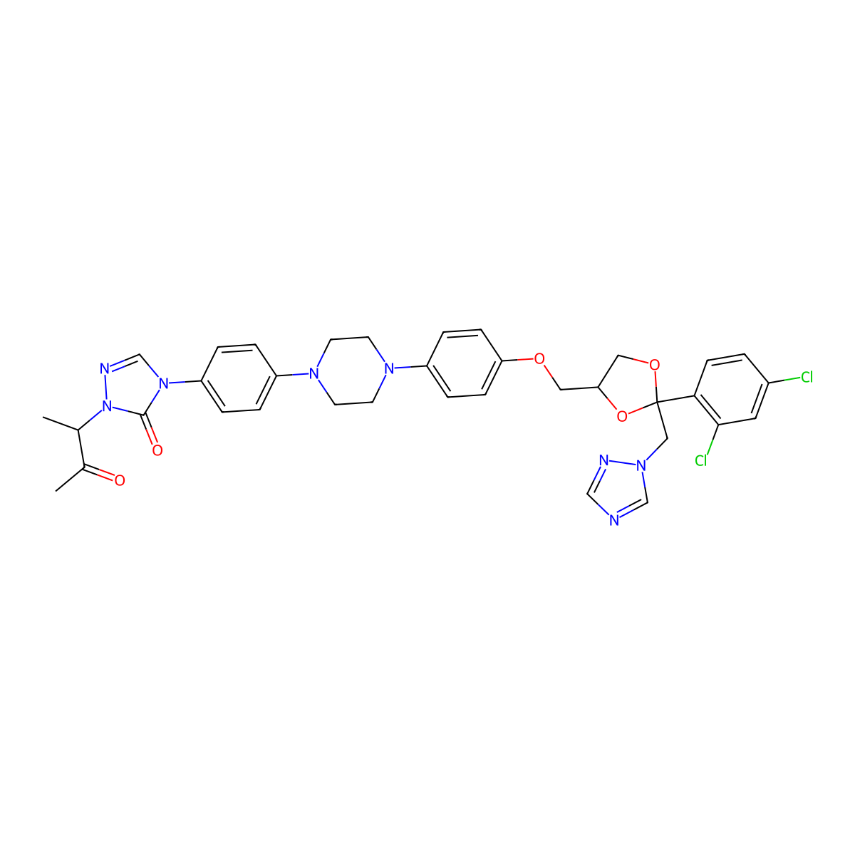 Keto Itraconazole molecular structure, CAS 112560-33-5
