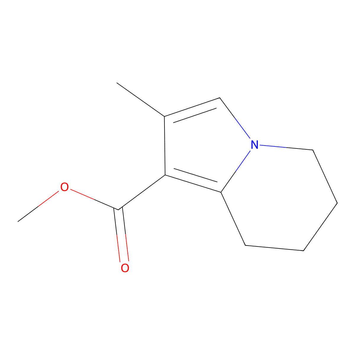5,6,7,8-tetrahydro-2-methyl-1-Indolizinecarboxylic acid methyl ester molecular structure, CAS 112561-20-3
