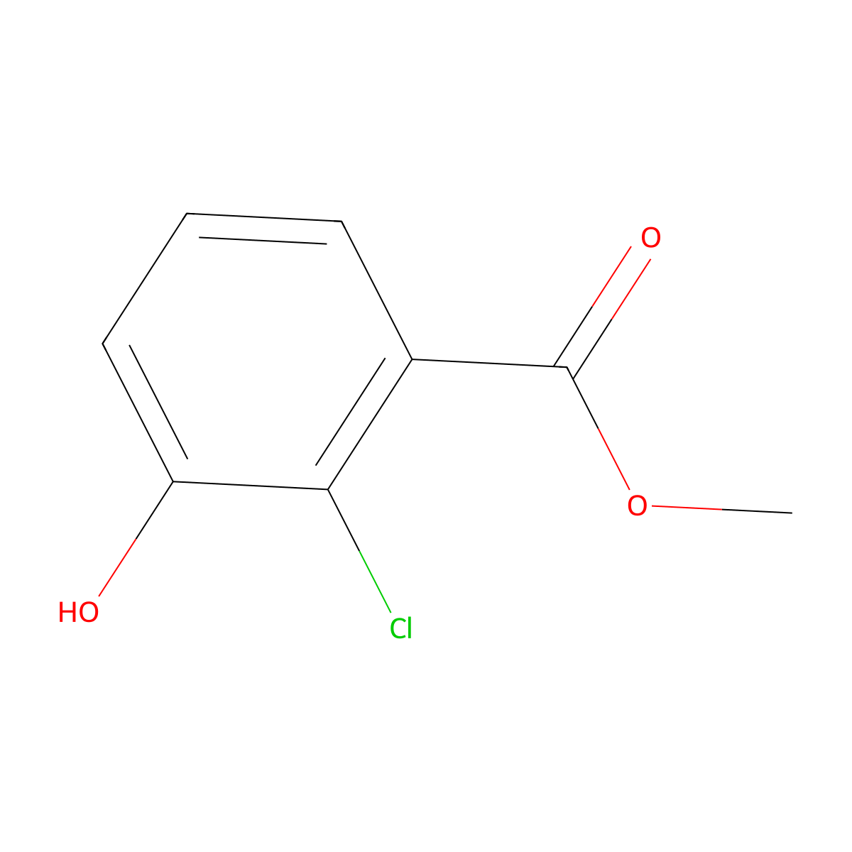 Methyl 2-chloro-3-hydroxybenzoate molecular structure, CAS 1125632-11-2