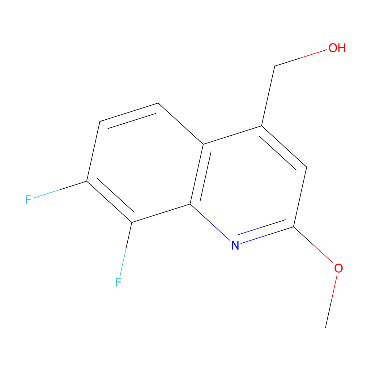 (7,8-Difluoro-2-methoxyquinolin-4-yl)methanol molecular structure, CAS 1125702-54-6