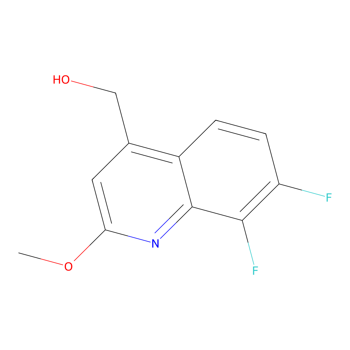 (7,8-Difluoro-2-methoxyquinolin-4-yl)methanol molecular structure, CAS 1125702-54-6