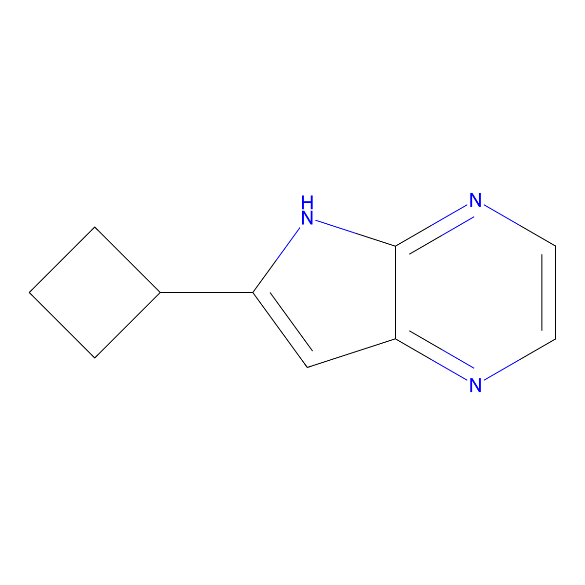 6-cyclobutyl-5H-pyrrolo[2,3-b]pyrazine molecular structure, CAS 1125702-73-9
