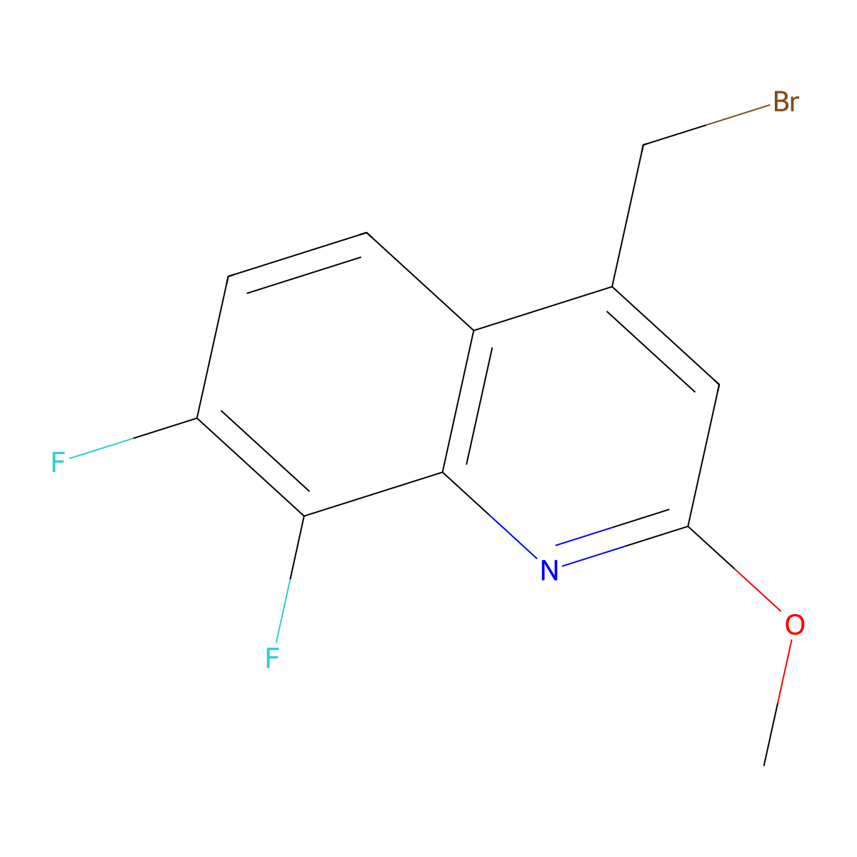 4-(Bromomethyl)-7,8-difluoro-2-methoxyquinoline molecular structure, CAS 1125744-62-8