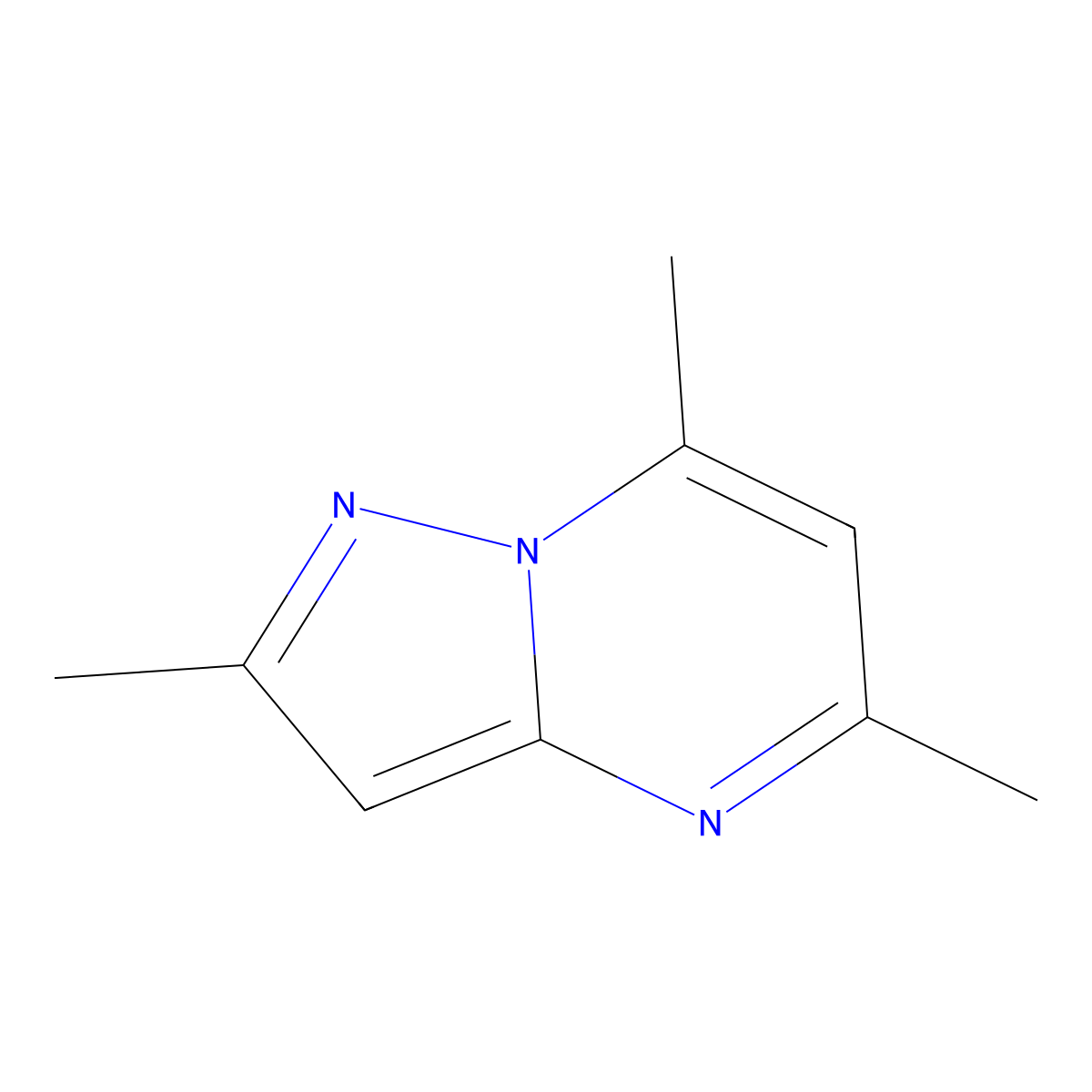 2,5,7-Trimethylpyrazolo[1,5-a]pyrimidine molecular structure, CAS 112581-74-5