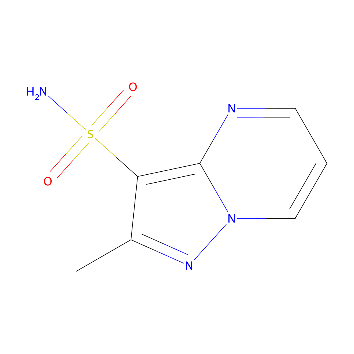 2-Methylpyrazolo[1,5-a]pyrimidine-3-sulfonamide molecular structure, CAS 112582-65-7