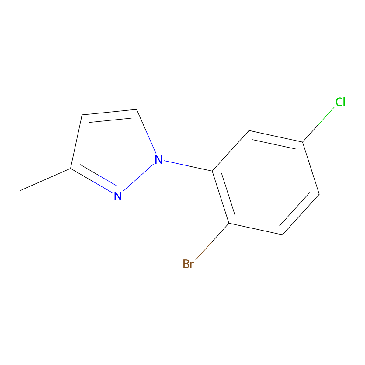 1-(2-Bromo-5-chlorophenyl)-3-methyl-1h-pyrazole molecular structure, CAS 1125828-26-3