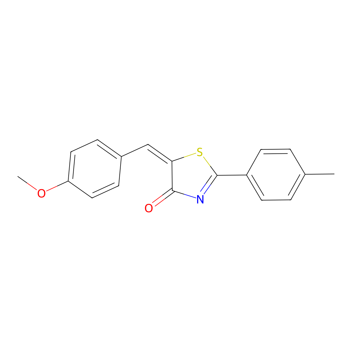 5-[(4-Methoxyphenyl)methylidene]-2-(4-methylphenyl)-1,3-thiazol-4-one molecular structure, CAS 1125863-43-5