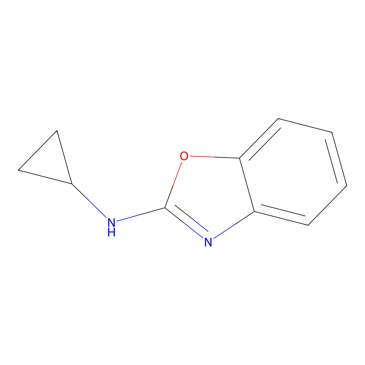 N-cyclopropyl-1,3-benzoxazol-2-amine molecular structure, CAS 1125867-14-2