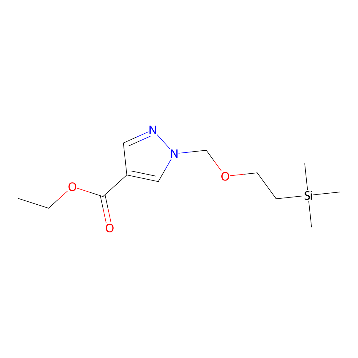 Ethyl 1-((2-(trimethylsilyl)ethoxy)methyl)-1H-pyrazole-4-carboxylate molecular structure, CAS 1125880-03-6