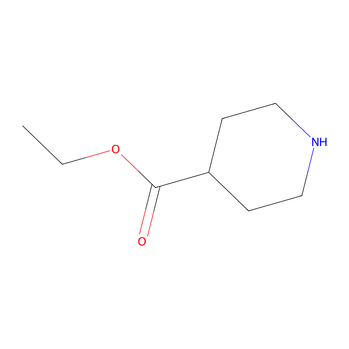 Ethyl 4-piperidinecarboxylate molecular structure, CAS 1126-09-6