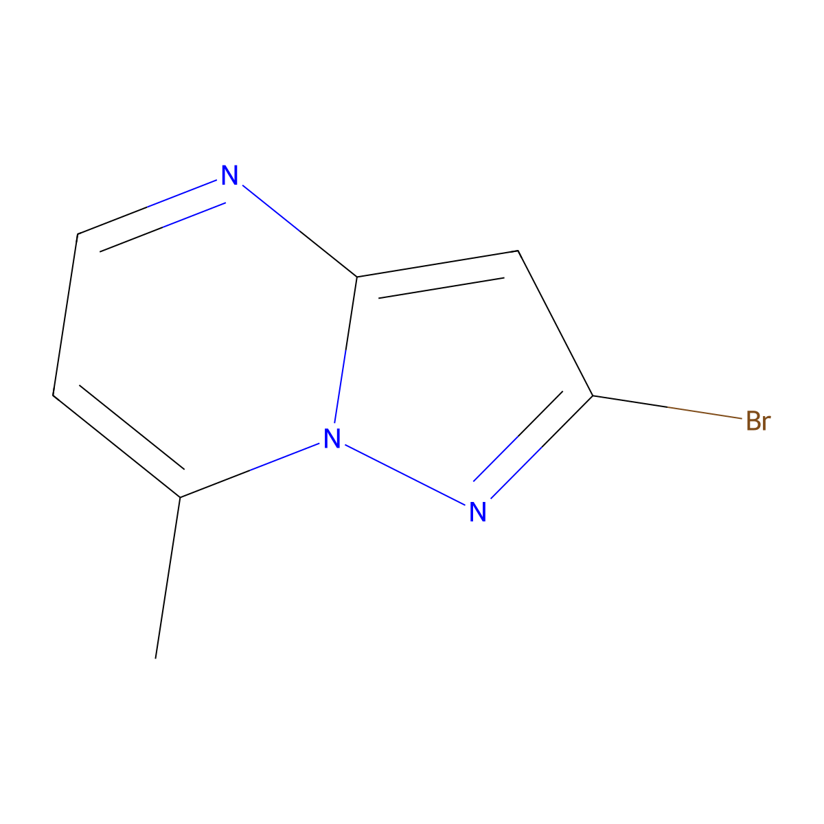 2-Bromo-7-methylpyrazolo[1,5-a]pyrimidine molecular structure, CAS 1126-24-5