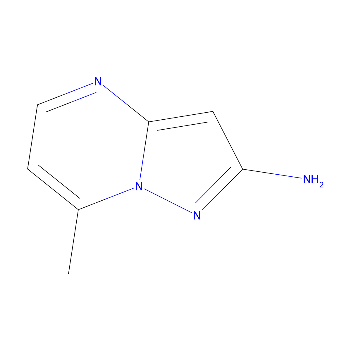 7-Methylpyrazolo[1,5-a]pyrimidin-2-amine molecular structure, CAS 1126-25-6