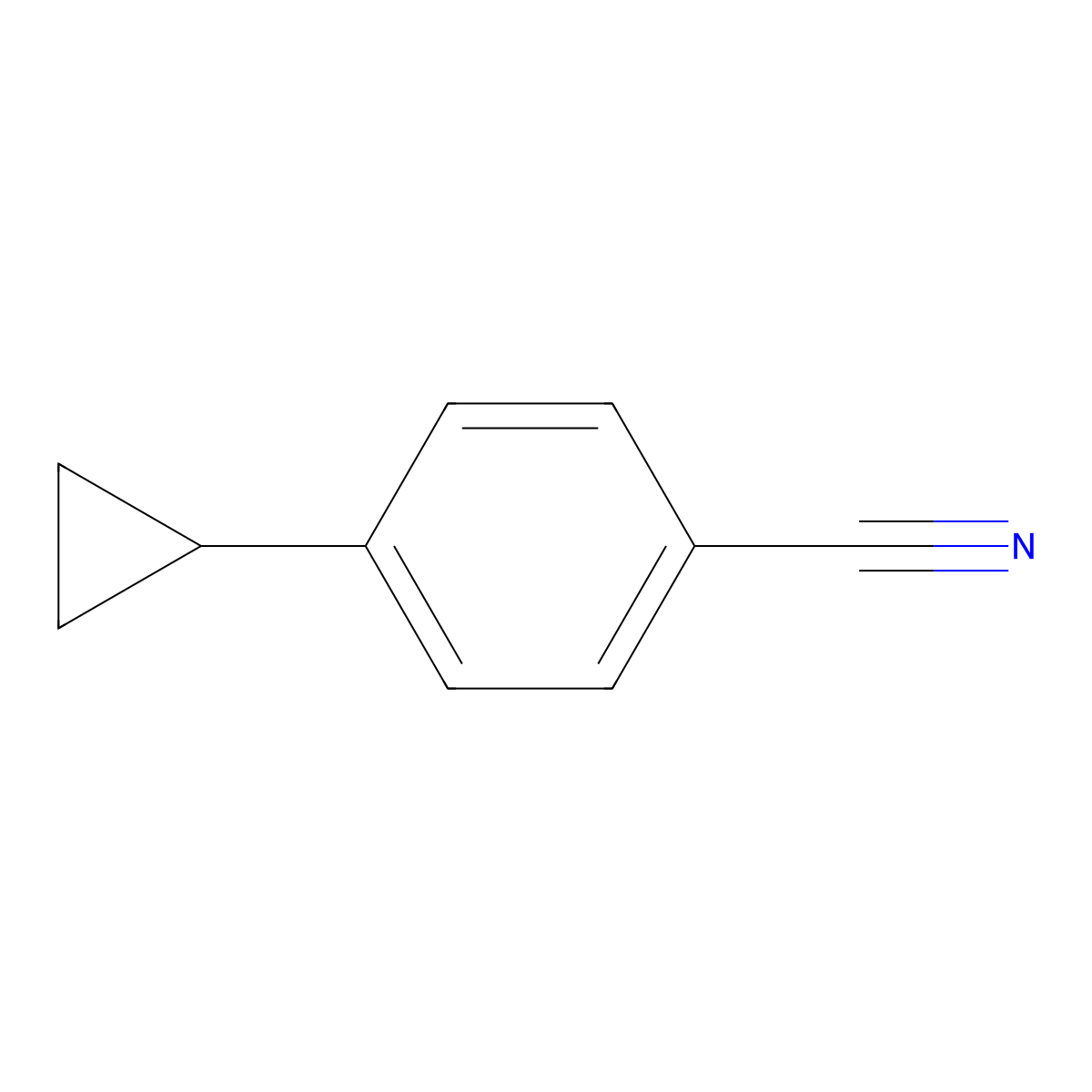 4-Cyclopropylbenzonitrile molecular structure, CAS 1126-27-8