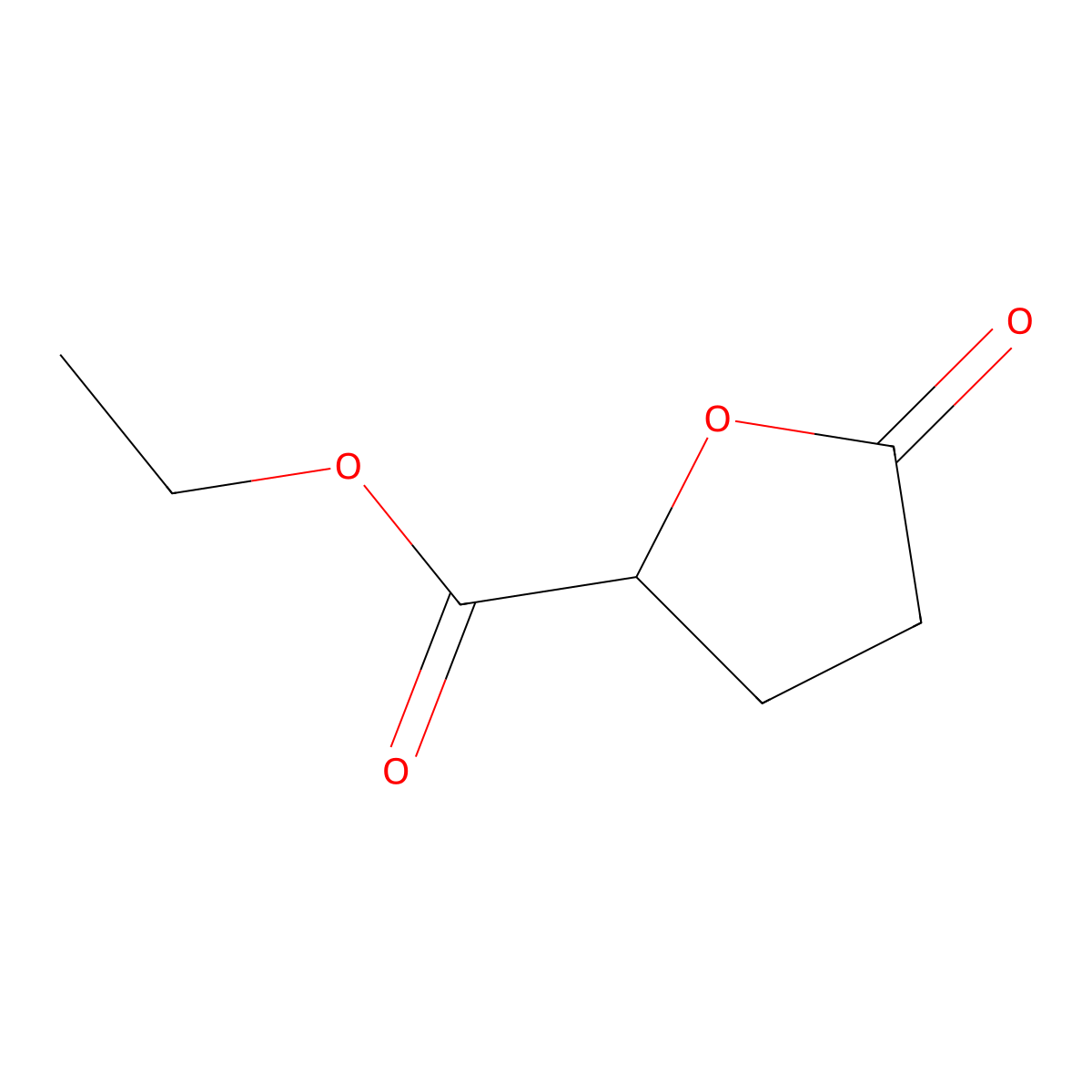 Ethyl 5-oxooxolane-2-carboxylate molecular structure, CAS 1126-51-8