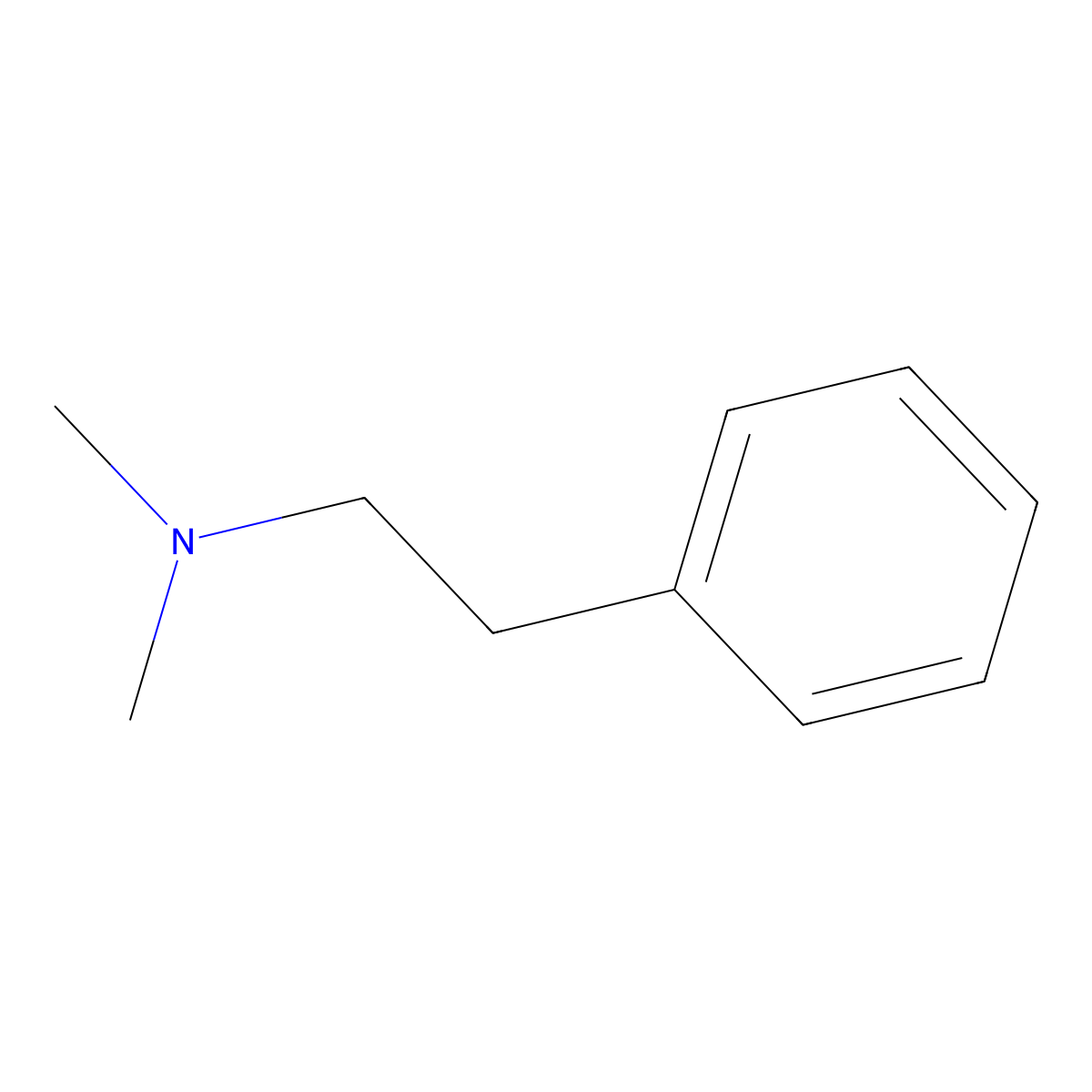 N,N-Dimethylphenylethylamine molecular structure, CAS 1126-71-2