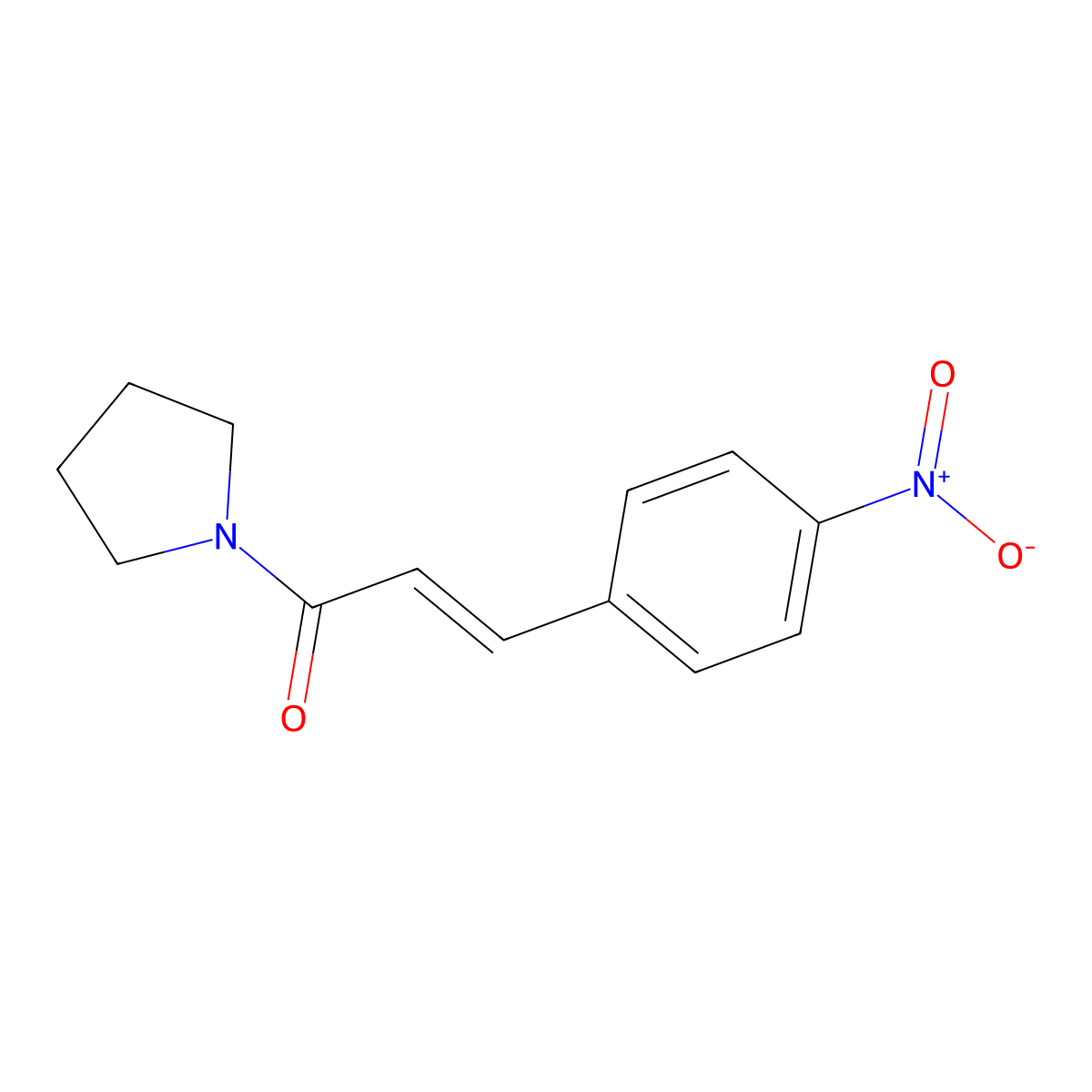 1-[(2E)-3-(4-nitrophenyl)prop-2-enoyl]pyrrolidine molecular structure, CAS 112601-98-6