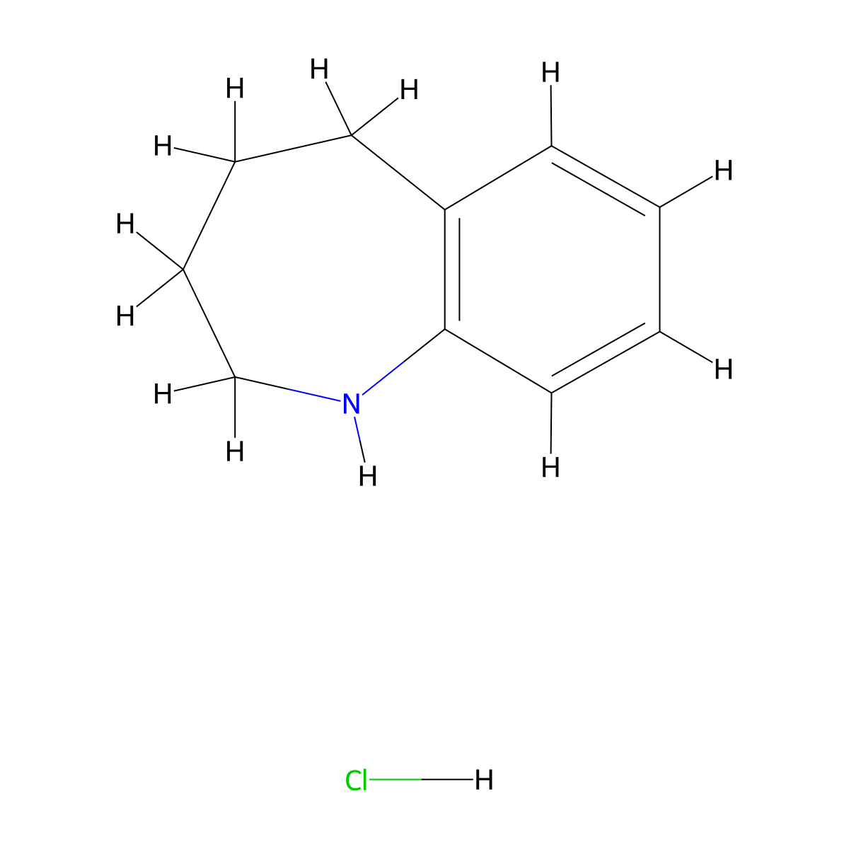 2,3,4,5-tetrahydro-1H-1-benzazepine hydrochloride molecular structure, CAS 112610-03-4