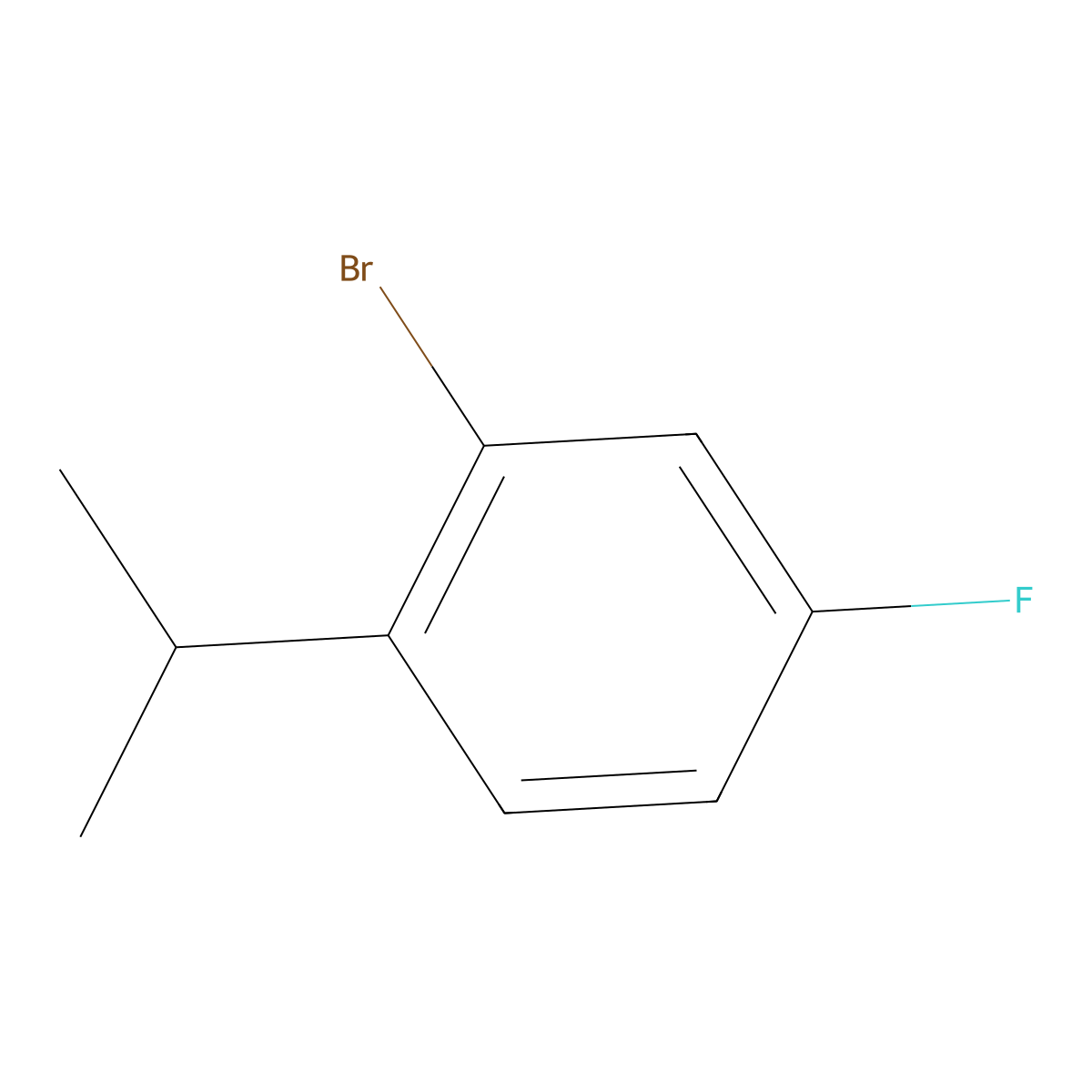 2-Bromo-4-fluoro-1-isopropylbenzene molecular structure, CAS 112611-88-8