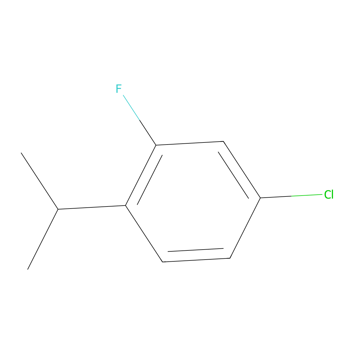 4-Chloro-2-fluoro-1-(propan-2-yl)benzene molecular structure, CAS 112611-89-9