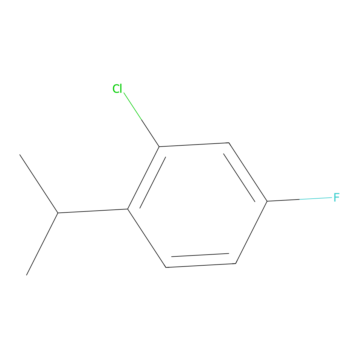 2-Chloro-4-fluoro-1-isopropylbenzene molecular structure, CAS 112611-90-2