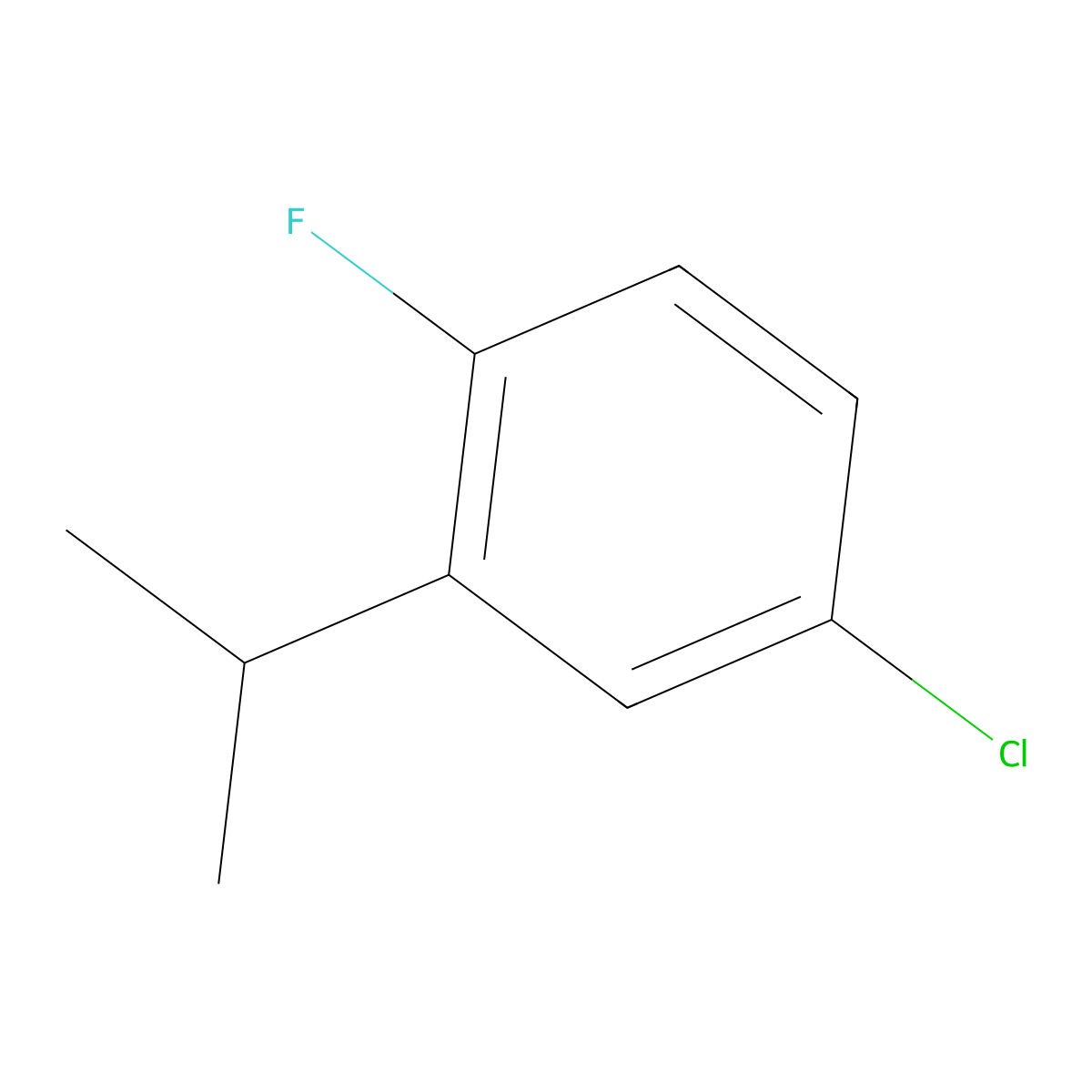 4-Chloro-1-fluoro-2-isopropylbenzene molecular structure, CAS 112611-91-3