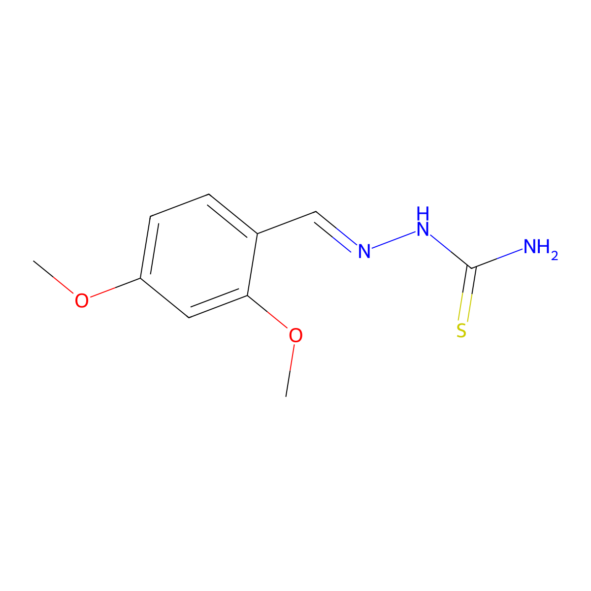 Hydrazinecarbothioamide, 2-[(2,4-dimethoxyphenyl)methylene]- molecular structure, CAS 112612-58-5