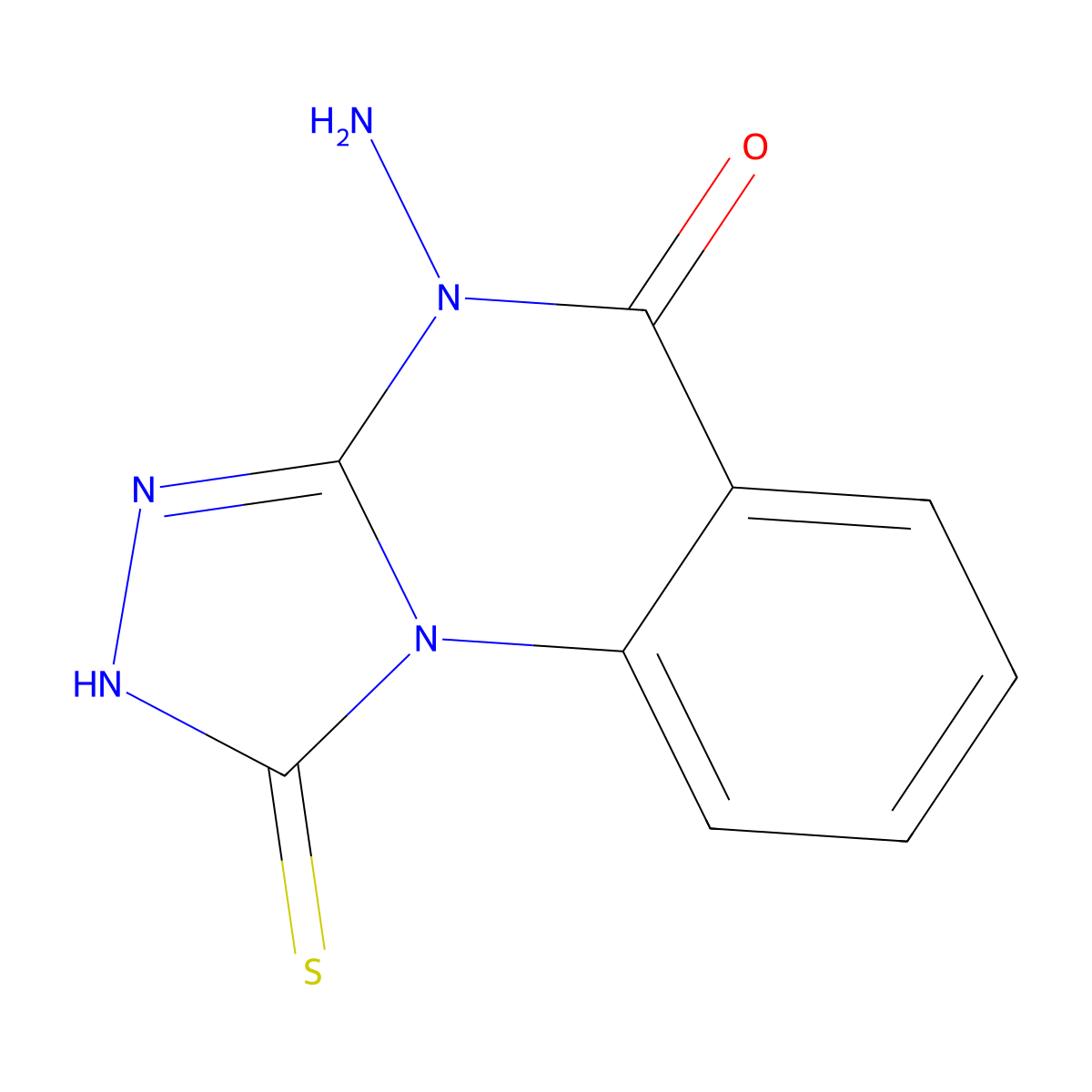 4-amino-1-sulfanylidene-2H-[1,2,4]triazolo[4,3-a]quinazolin-5-one molecular structure, CAS 112617-25-1