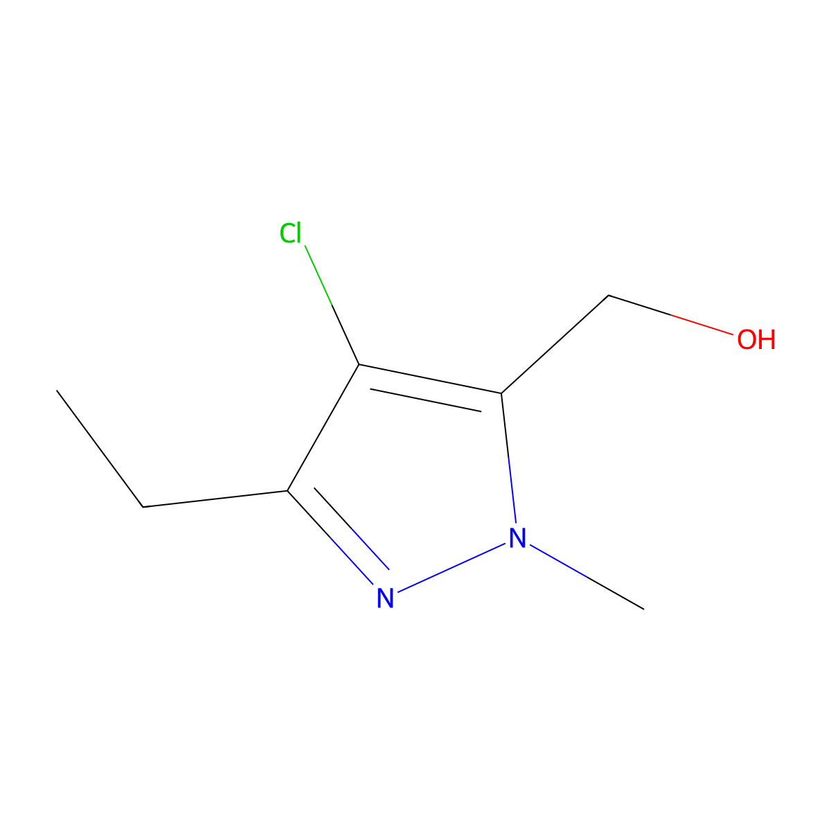 (4-chloro-5-ethyl-2-methyl-2H-pyrazol-3-yl)-methanol molecular structure, CAS 1126223-57-1