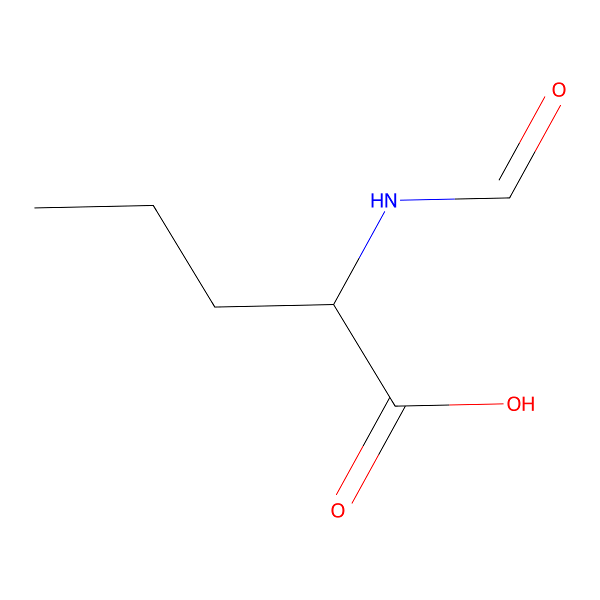 2-Formamidopentanoic acid molecular structure, CAS 112624-75-6