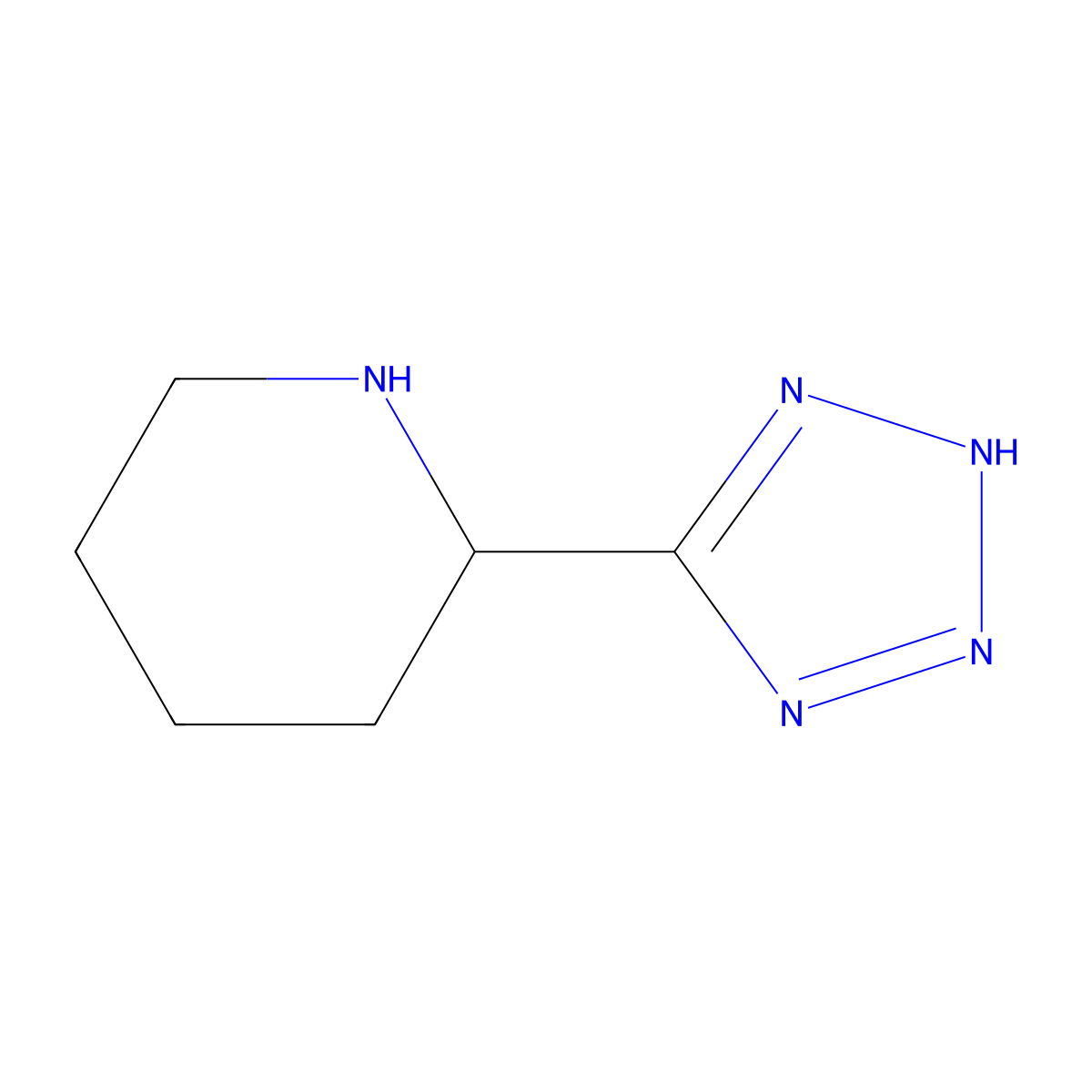 2-(2H-tetrazol-5-yl)piperidine molecular structure, CAS 112626-52-5