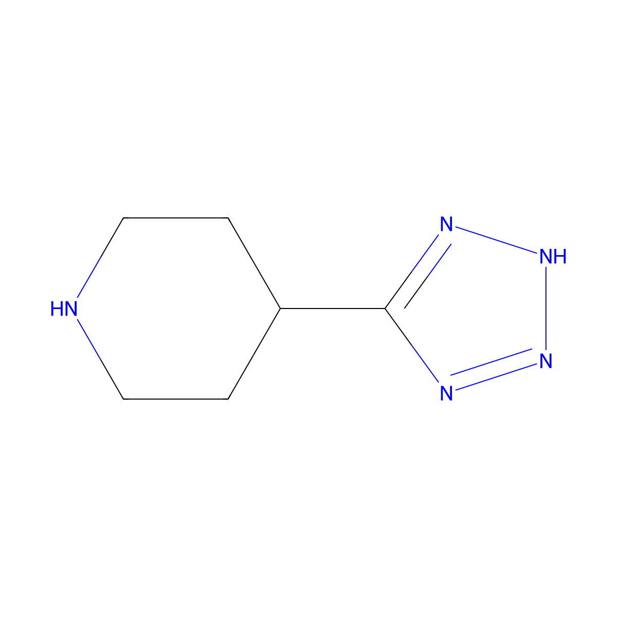4-(1H-Tetrazol-5-yl)piperidine molecular structure, CAS 112626-97-8