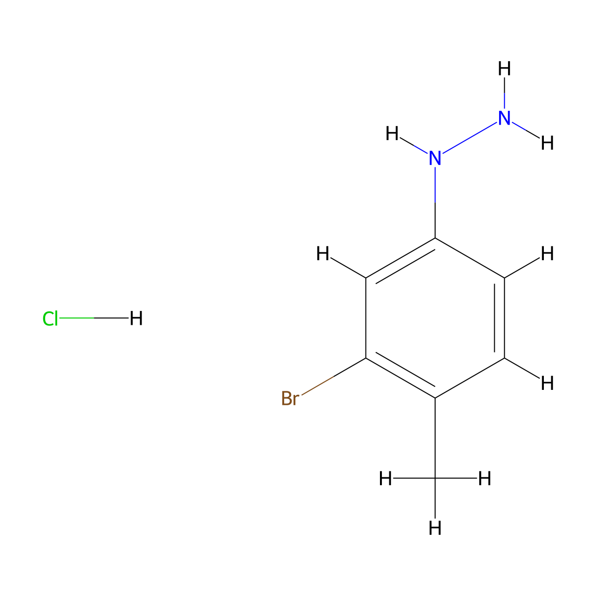 (3-Bromo-4-methylphenyl)hydrazine hydrochloride molecular structure, CAS 112627-04-0